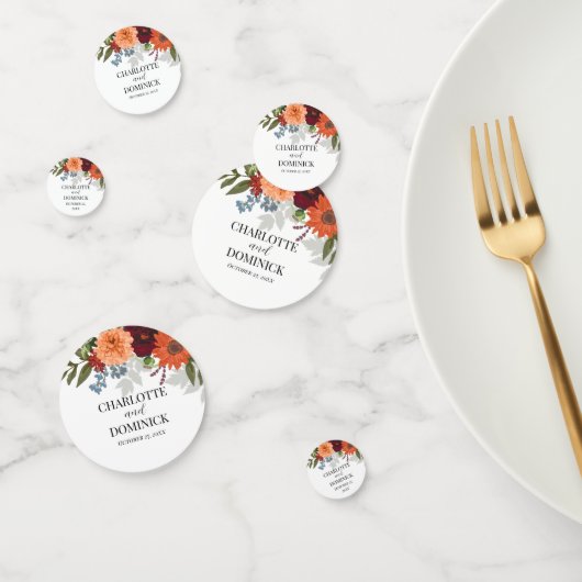 Confettis Jardin d'automne de Bourgogne Mariage floral (Groupe)