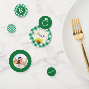 Confettis Je fais un BBQ Gingham Vert Mariage Shower