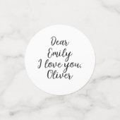 Confettis Je vous aime Modèle nom (Petit recto)