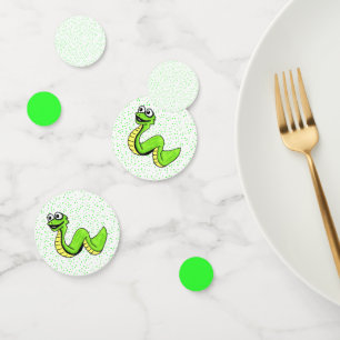 Confettis Joli dessin de serpent vert Pois
