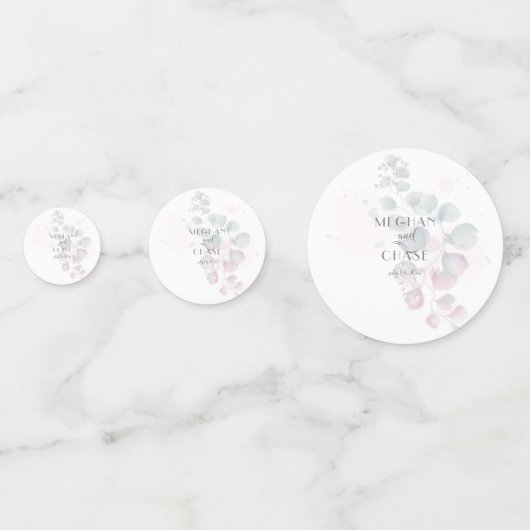 Confettis Joli Eucalyptus rose et vert (Derrière)