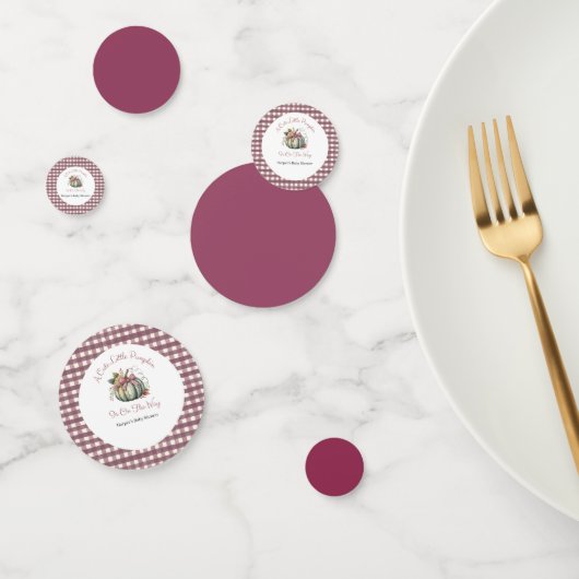Confettis Joli Fall Green & Plum Citrouille Baby shower à th (Groupe)