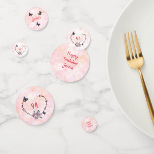 Confettis Joli floral rose Happy 94th Birthday design
