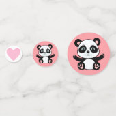 Confettis Joli ours panda sur fond rose (Devant)
