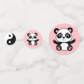 Confettis Joli ours panda sur fond rose (Derrière)