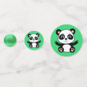 Confettis Joli ours panda sur fond vert (Devant)