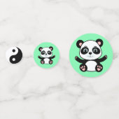 Confettis Joli ours panda sur fond vert (Derrière)