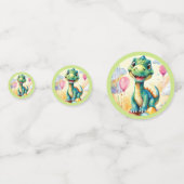 Confettis Joli petit dinosaure avec beaucoup de ballons colo (Derrière)