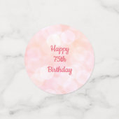 Confettis Joli rose floral Joyeux 75ème anniversaire design (Petit recto)