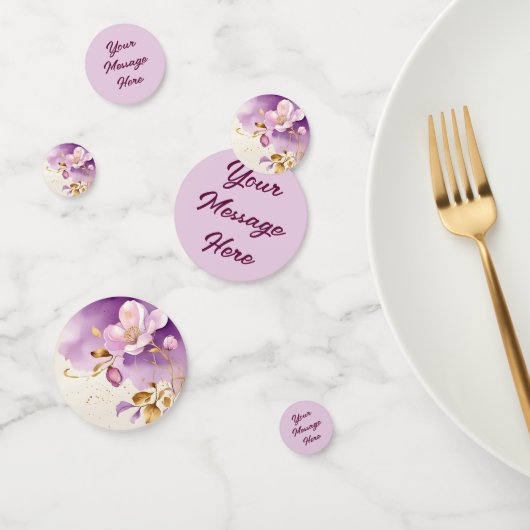 Confettis Joli violet or Floral (Groupe)