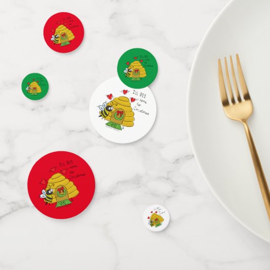 Confettis Jolie Bee Christmas Drôle Cartoon de vacances (Groupe)