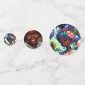 Confettis Jolie Fille d'Anime Noir avec Anniversaire Personn (Derrière)