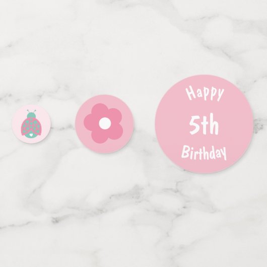 Confettis Jolie fille Ladybug, anniversaire (Derrière)