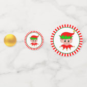 Confettis Jolies elfes de Noël sur rouge blanc (Derrière)