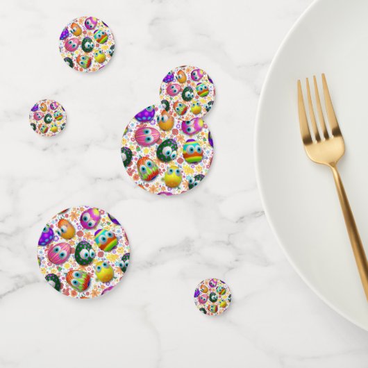 Confettis Jolis œufs de Pâques de dessin animé drôles (Groupe)