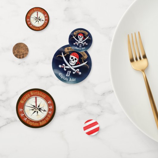 Confettis Jolly roger d'anniversaire Pirate (Groupe)