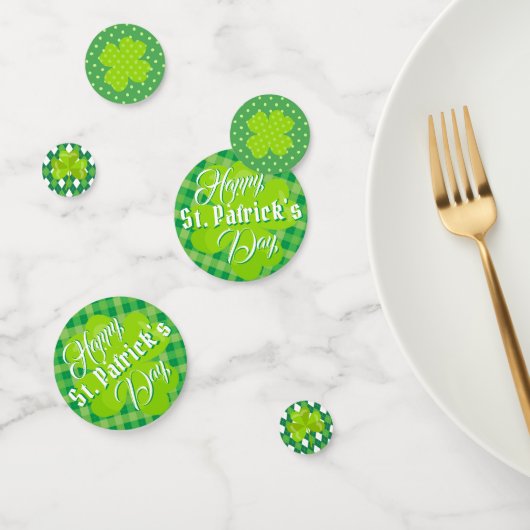Confettis Joyeuse Saint-Patrick Vert Tartan Trèfle Chanceux (Groupe)