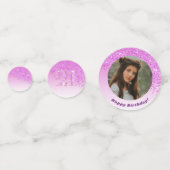 Confettis Joyeux 21e anniversaire Chic Falling Parties scint (Devant)