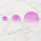 Confettis Joyeux 21e anniversaire Chic Falling Parties scint (Derrière)