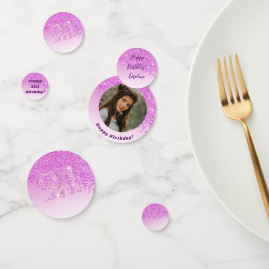 Confettis Joyeux 21e anniversaire Chic Falling Parties scint (Groupe)