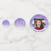 Confettis Joyeux 40e anniversaire Chic Falling Purple Partie (Devant)