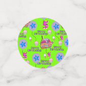 Confettis Joyeux 5e anniversaire Confetti, Jaune & Vert (Petit recto)