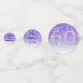 Confettis Joyeux 60e anniversaire Chic Falling Purple Partie (Derrière)