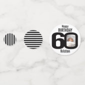 Confettis Joyeux 60ème anniversaire nom et photo papier conf (Derrière)