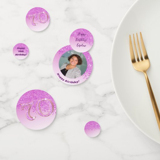 Confettis Joyeux 70e anniversaire Chic Falling Parties scint (Groupe)