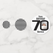 Confettis Joyeux 70ème anniversaire nom et photo papier conf (Derrière)