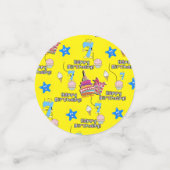 Confettis Joyeux 7 Anniversaire Confetti, #7 Jaune & Rouge (Petit recto)