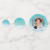 Confettis Joyeux 80e anniversaire chic Parties scintillant b (Devant)