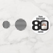 Confettis Joyeux 80ème anniversaire nom et photo papier conf (Derrière)