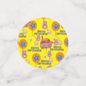 Confettis Joyeux 8 Anniversaire Confetti, #8 Jaune & Noir (Petit recto)