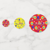 Confettis Joyeux 9 Anniversaire Confetti, #9 Jaune & Rouge (Derrière)