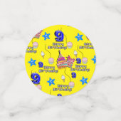 Confettis Joyeux 9 Anniversaire Confetti, #9 Jaune & Rouge (Petit recto)