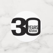 Confettis Joyeux anniversaire 30ème nom et photo papier conf (Petit recto)