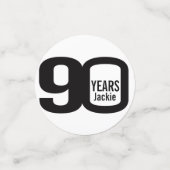 Confettis Joyeux anniversaire 90ème nom et photo papier conf (Petit recto)