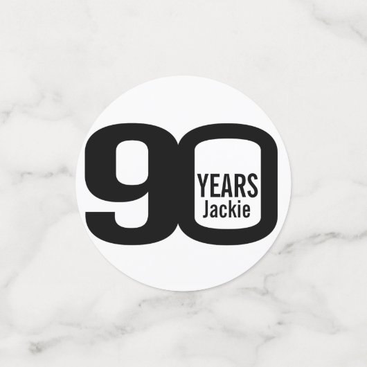 Confettis Joyeux anniversaire 90ème nom et photo papier conf (Petit recto)