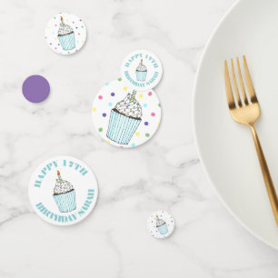 Confettis Joyeux Anniversaire Bleu Cupcake Sprinkles Frostin