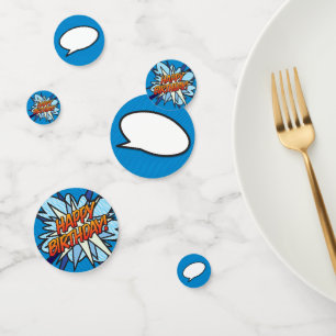 Confettis Joyeux Anniversaire Bulle De Texte Fun rétro Bande