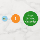 Confettis Joyeux Anniversaire Colorful Garçon sur le thème d (Derrière)