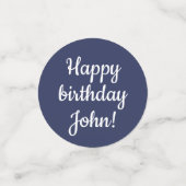 Confettis Joyeux Anniversaire - Personnalisé Bleu et Blanc (Petit recto)