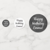 Confettis Joyeux Anniversaire Personnalisé Chalkboard Gris (Devant)