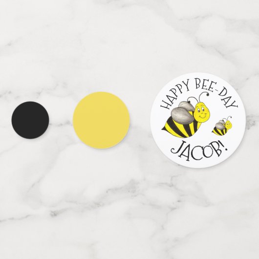 Confettis Joyeux Bumblebee Jaune Bumble Abee Jaune Anniversa (Derrière)