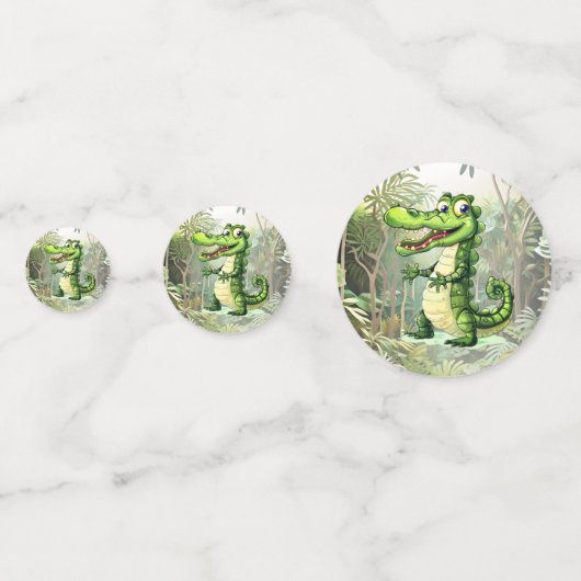 Confettis Joyeux Crocodile sauvage arbres de la jungle belle (Derrière)