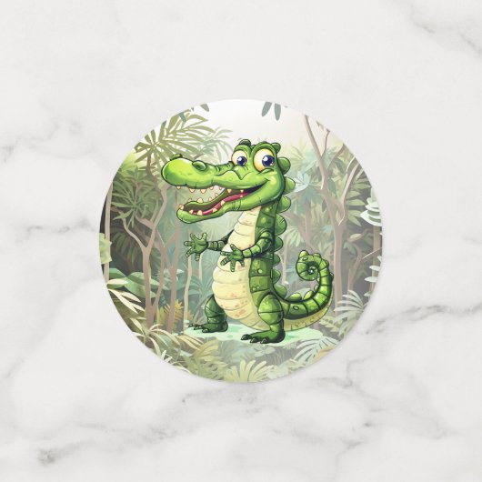Confettis Joyeux Crocodile sauvage arbres de la jungle belle (Petit recto)