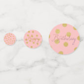 Confettis Joyeux Fab Quarante Anniversaire rose et or (Derrière)
