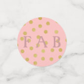 Confettis Joyeux Fab Quarante Anniversaire rose et or (Petit recto)