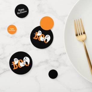 Confettis Joyeux Halloween Boo Ghosts Black